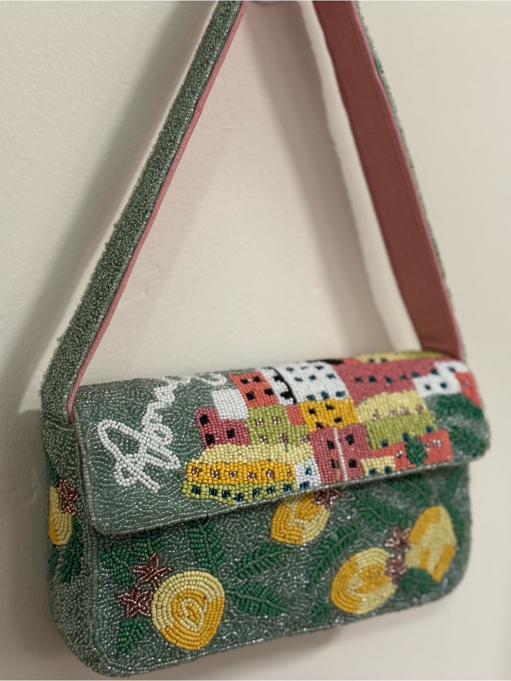 Amalfi Coast Beaded Lemon Shoulder Bag - Picture 4 of 5
